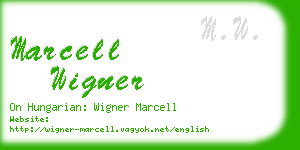 marcell wigner business card